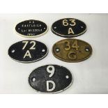 A group of five carriage plates including some rep