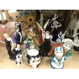 A collection of ceramic figures including Royal Do