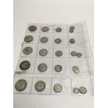 A set of WW1 coins, 2/6 to 3d of George V, dated 1