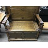 A oaks monks bench with lift up seat and panel fro