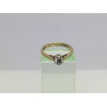 A 9ct gold diamond solitaire ring, approx 2.4g and