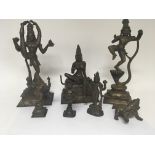A collection of Indian Hindu cast metal figures of