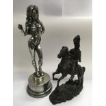A Barbarella figure, approx 42cm plus a bronzed ty
