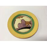 A Clarice Cliff Autumn pattern plate. Diameter app