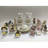 A collection of ceramics including Aynsley vases,