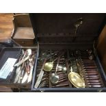 A canteen of bronzed cutlery.