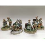 A complete set of Dresden Four Seasons figural gro