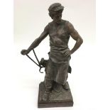 A spelter, Art Union of London figure of 'Work', d