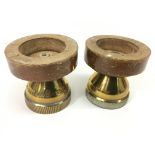 A pair of brass trench art shell case ashtrays - N