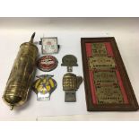 A small group of car related items to include a vi