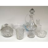 A collection of cut glass including a good shaped
