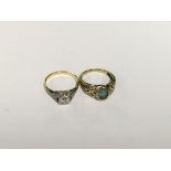 Two decorative rings one marked 9 ct