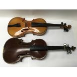 A pair of violins to include an interesting German