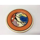 A Clarice Cliff autumn trees pattern plate, diamet