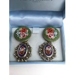 Two pairs of Italian millefiori clip on earrings