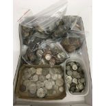 A collection worldwide of used circulated coinage