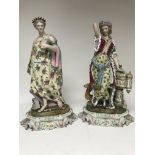 A large pair of 19th German porcelain figures on s