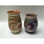 A pair of Charlotte Reid vases, height approx 17cm