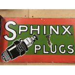 A enamel sign Sphinx plugs 40 cm by 23 cm