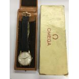 A boxed Gents gold Omega watch with subsidiary sec