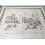 An 18th century framed French engraving, titled "G