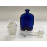 A Sabino glass knife rest, Sabino perfume bottle a