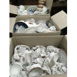 Three boxes of decorative ceramics including Portm