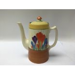 A Clarice Cliff crocus pattern coffee pot. Height