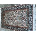 A Persian part silk hand knotted prayer rug the ce