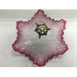 A fine quality 19th Century cranberry glass shade,