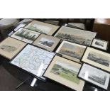 A collection of local interest painting and prints of Southend and Hadleigh including two original