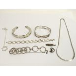 A group of contemporary silver jewellery