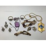 A small collection of costume jewellery.