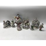 A group of German continental porcelain figures in
