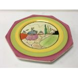 A Clarice cliff idyll appliqué pattern plate 19 cm