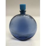 A Lalique blue glass Worth perfume bottle, approx