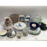 A collection of ceramics and glass including a Ven