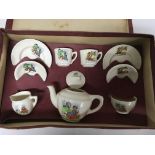 Childs China tea set with Nursery rhyme decoration, boxed, made by Ellar, 1950s