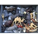 A collection of loose plastic Zoo animals including Britains