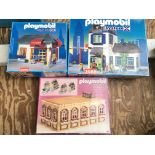 Playmobil system X #3959 and 3988, including Town house and police station house , also #7411