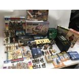 A collection of various toys including Model kits, Tamiya, Airfix, Italeri etc, Star Wars figures,