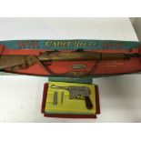 Marx Cadet rifle cap gun 1960s rare , boxed and a Lone star 7.63mm automatic cap gun boxed , 1960s