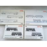 Marklin railways, HO/OO scale, boxed carriages, in