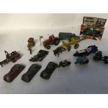 A collection of loose playworn diecast vehicles in