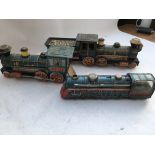 3X battery operated tinplate trains , including Sp