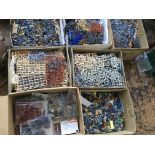 A very large collection of loose plastic 1:72 scale Military figures, x7 boxes of,