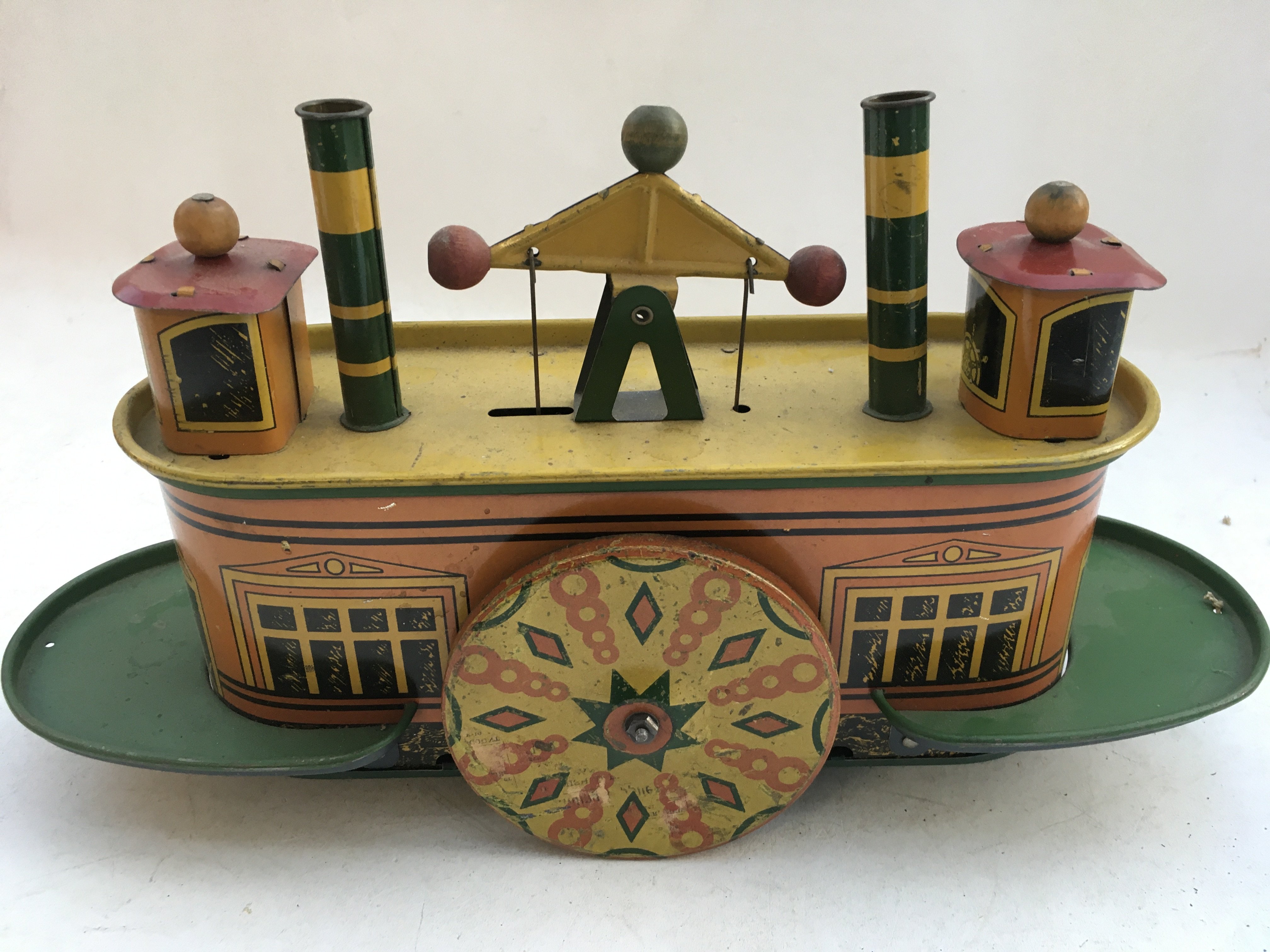 Tinplate, pull along , River boat, un named piece, - Image 2 of 2
