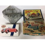 A collection of boxed toys including Supercar 1960s intercom set, Bayko building , a Corgi