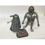 Dr Who, a collection of playworn figures including Dalek and K9 etc