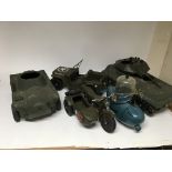 Action man vehicles including Tank, Armoured vehic
